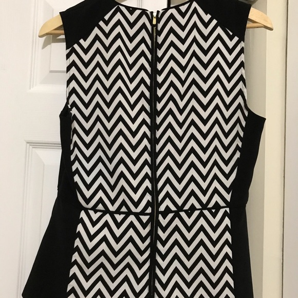 H&M Peplum Black and White Stripe Peplum Blouse - Picture 2 of 5